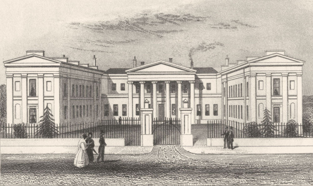 LONDON. Highbury College, Islington, Middlesex. DUGDALE 1845 old antique print